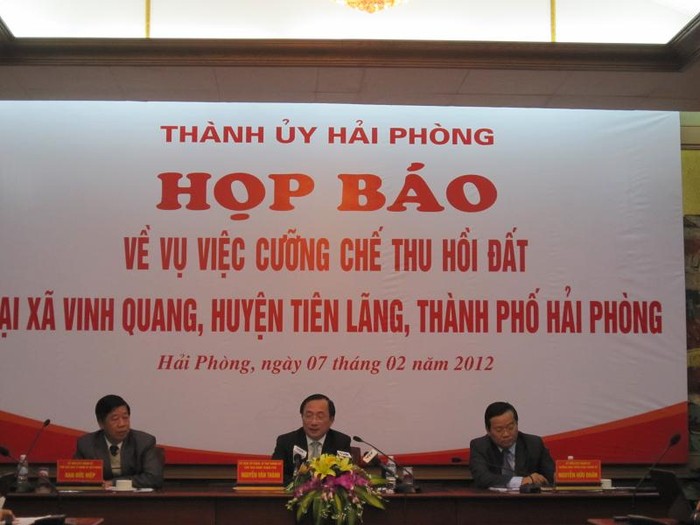 Họp báo về vụ cưỡng chế gây chấn động dư luận tại Tiên Lãng, Hải Phòng